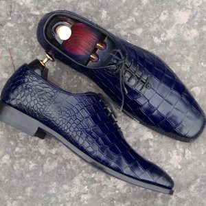 Luxury Alligator Leather Whole Cut Lace-Up Shoes | Handmade Men’s Dress Shoes