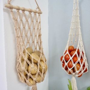 Macrame Hanging Fruit Basket Stylish and Practical Kitchen Storage for Fruits and Vegetables
