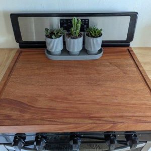 Mahogany Stove Top Cover – Solid Wood Noodle Board, Cutting & Serving Tray
