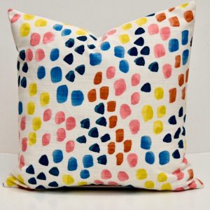 Maisy’s Abstract Paint Dabs Throw Pillow A Vibrant Polka Dot Delight for a Colorful Home