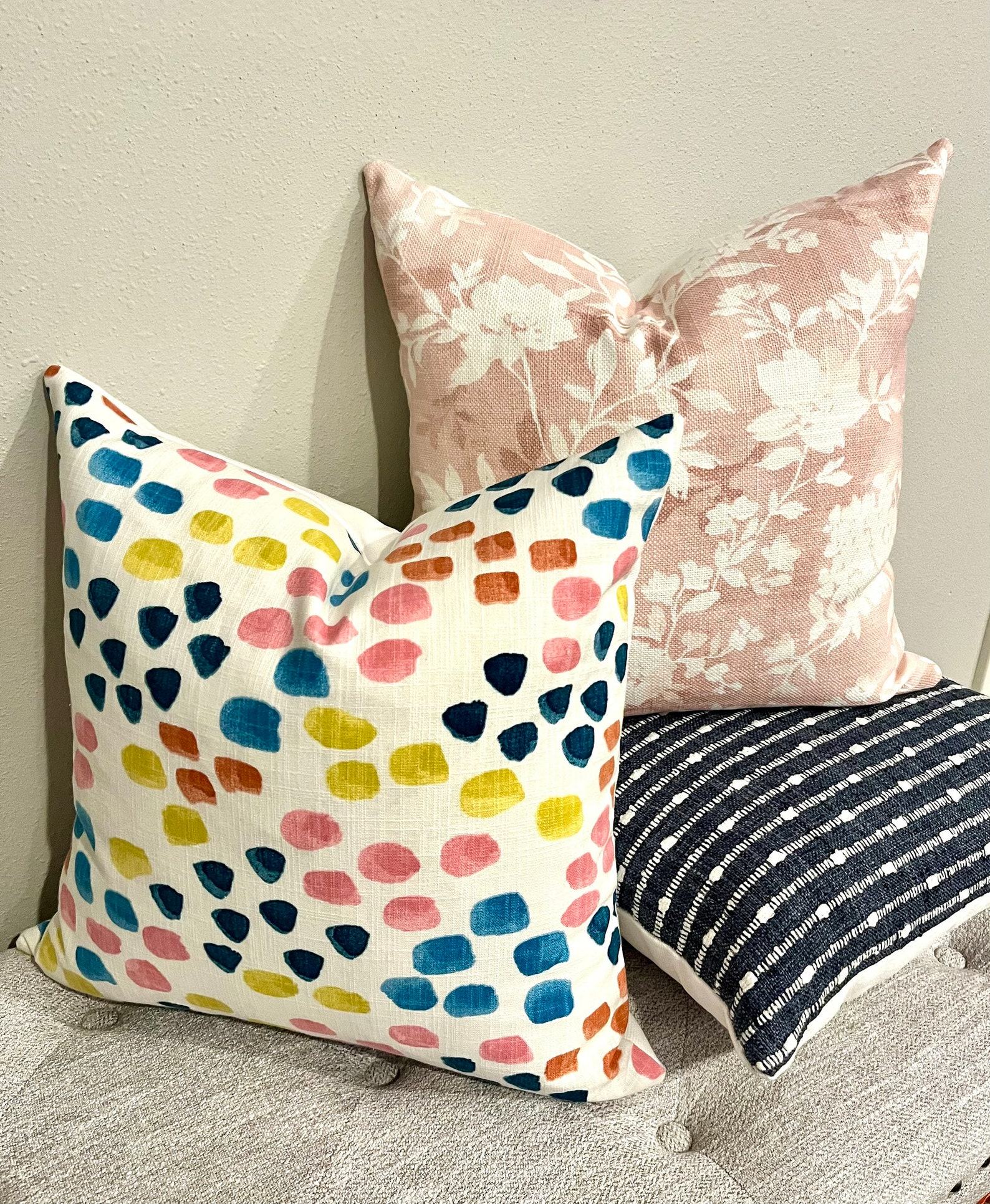 Maisy’s Abstract Paint Dabs Throw Pillow A Vibrant Polka Dot Delight for a Colorful Home - Image 4