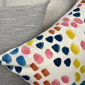Maisy’s Abstract Paint Dabs Throw Pillow A Vibrant Polka Dot Delight for a Colorful Home