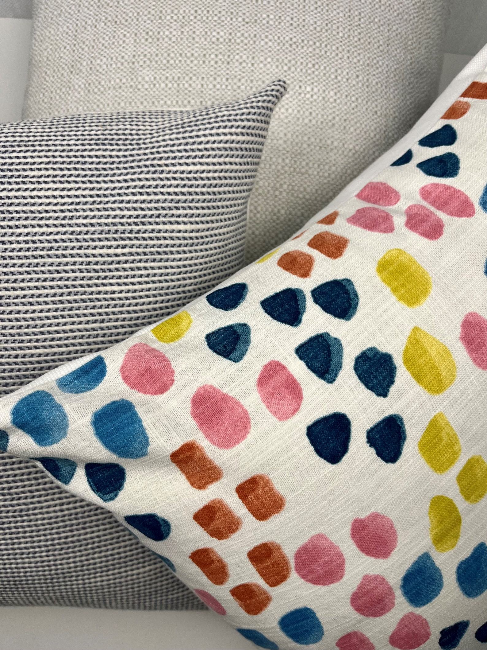 Maisy’s Abstract Paint Dabs Throw Pillow A Vibrant Polka Dot Delight for a Colorful Home - Image 3