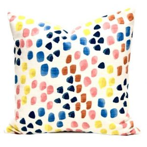 Maisy’s Abstract Paint Dabs Throw Pillow A Vibrant Polka Dot Delight for a Colorful Home