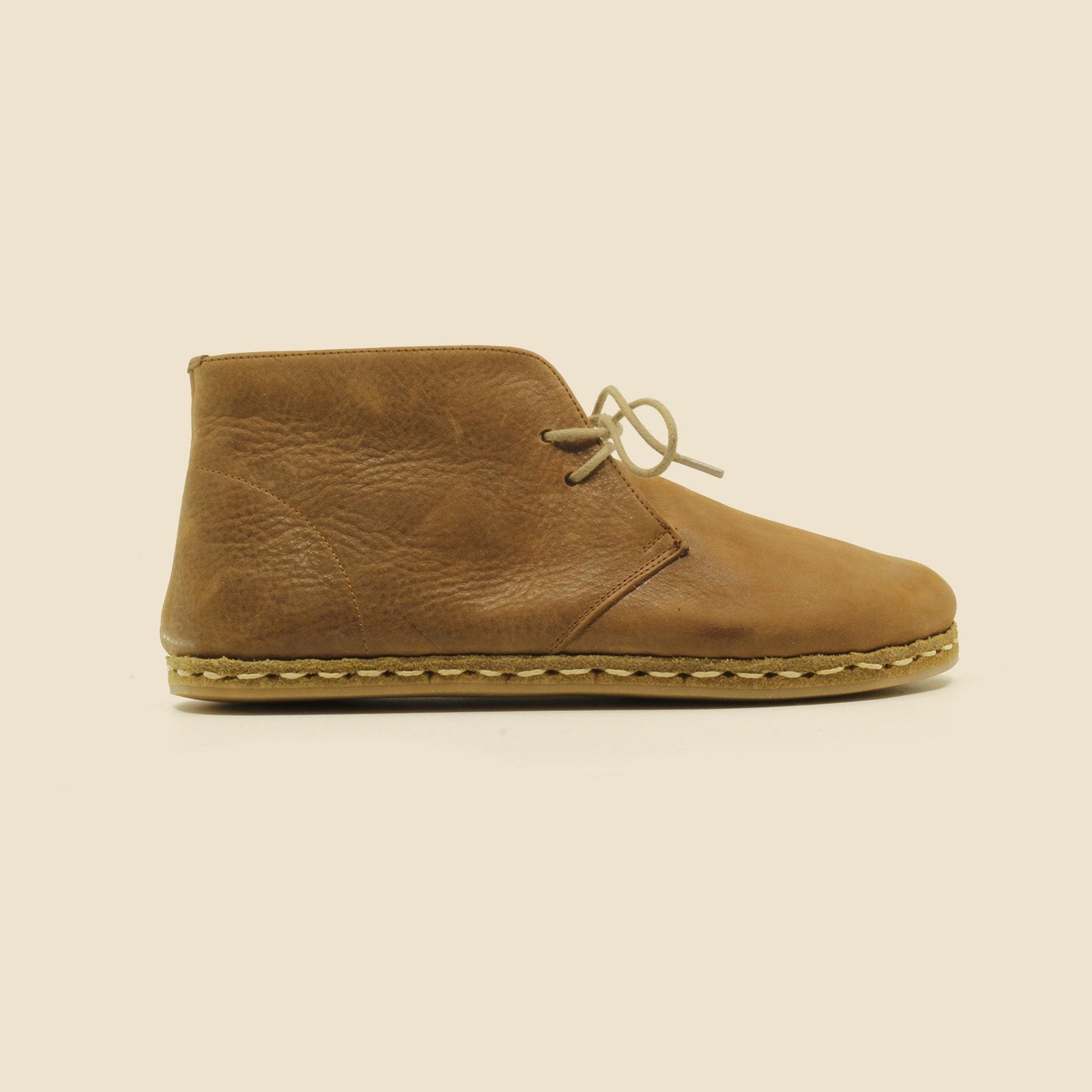 Matte Brown Barefoot Boots for Men – Minimalist Leather Shoes