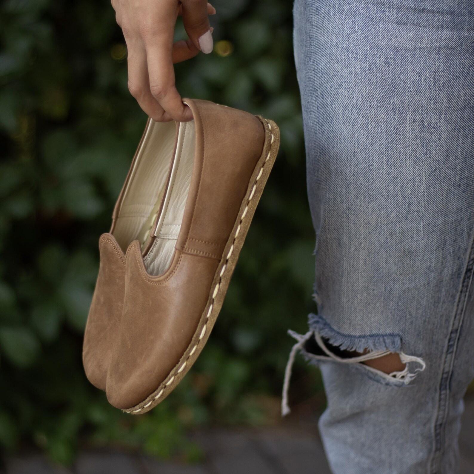 Matte Brown Leather Barefoot Shoes Women – Handmade Minimalist Grounding Zero Drop