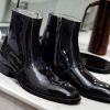 Men’s Black Patent Leather Ankle Boots | Handmade Chelsea & Zipper Styles