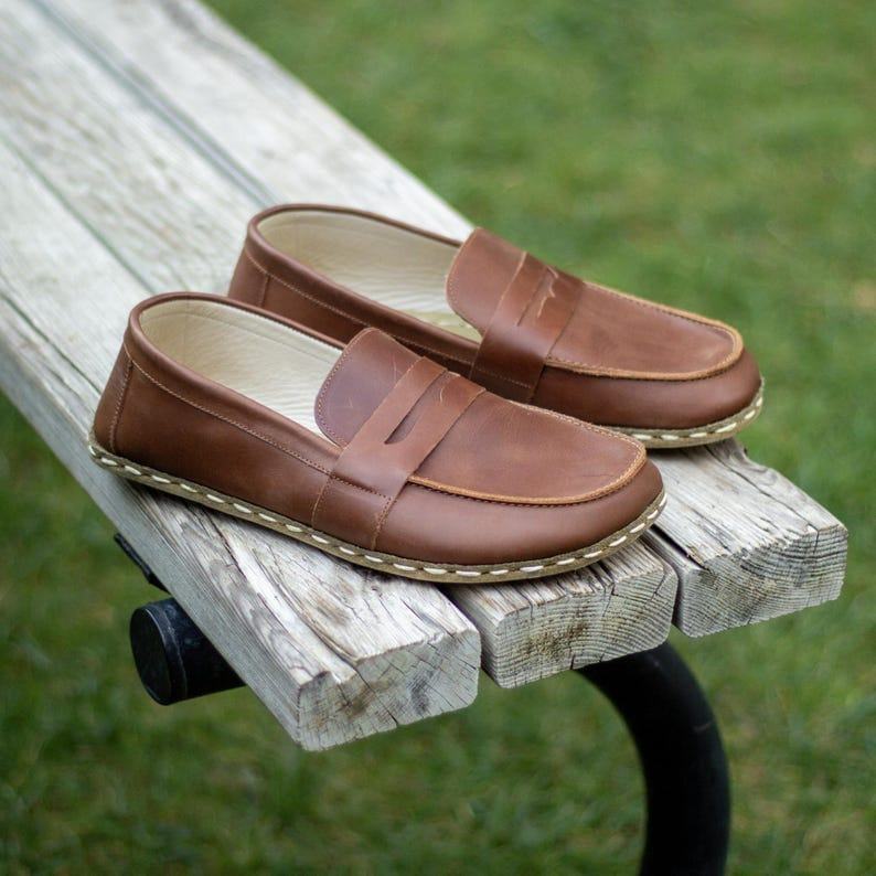 Men’s Grounded Leather Shoes  Wide Toe, Zero Drop, Minimalist Brown