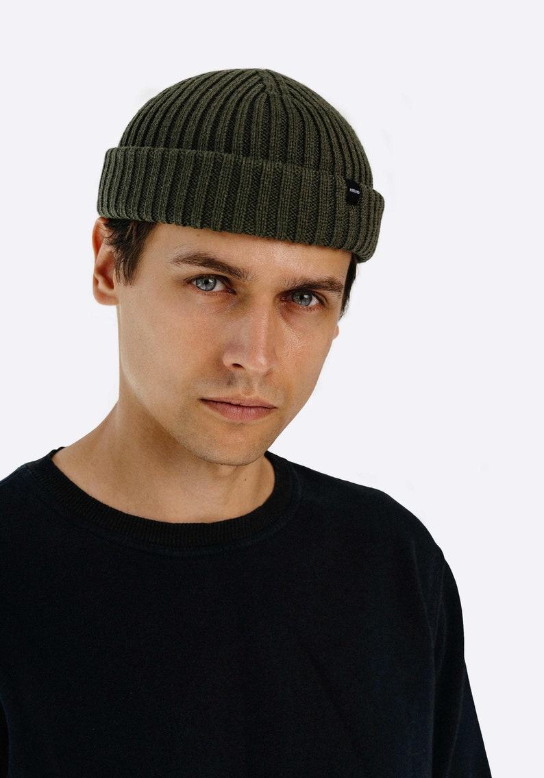 Merino Wool Army Green Fisherman Beanie Stay Warm and Stylish on Your Next Adventure