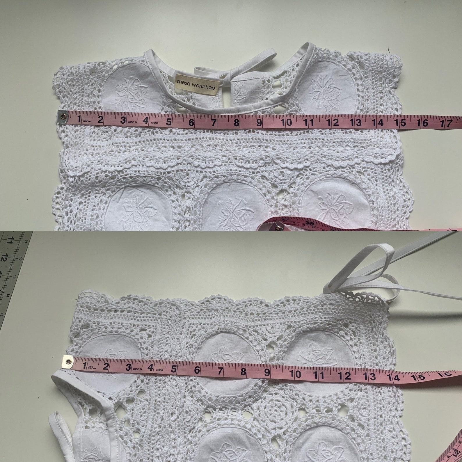 Mesa Workshop Reworked Vintage Doily Tie Side Bib Top A Timeless Treasure for the Modern Wardrobe