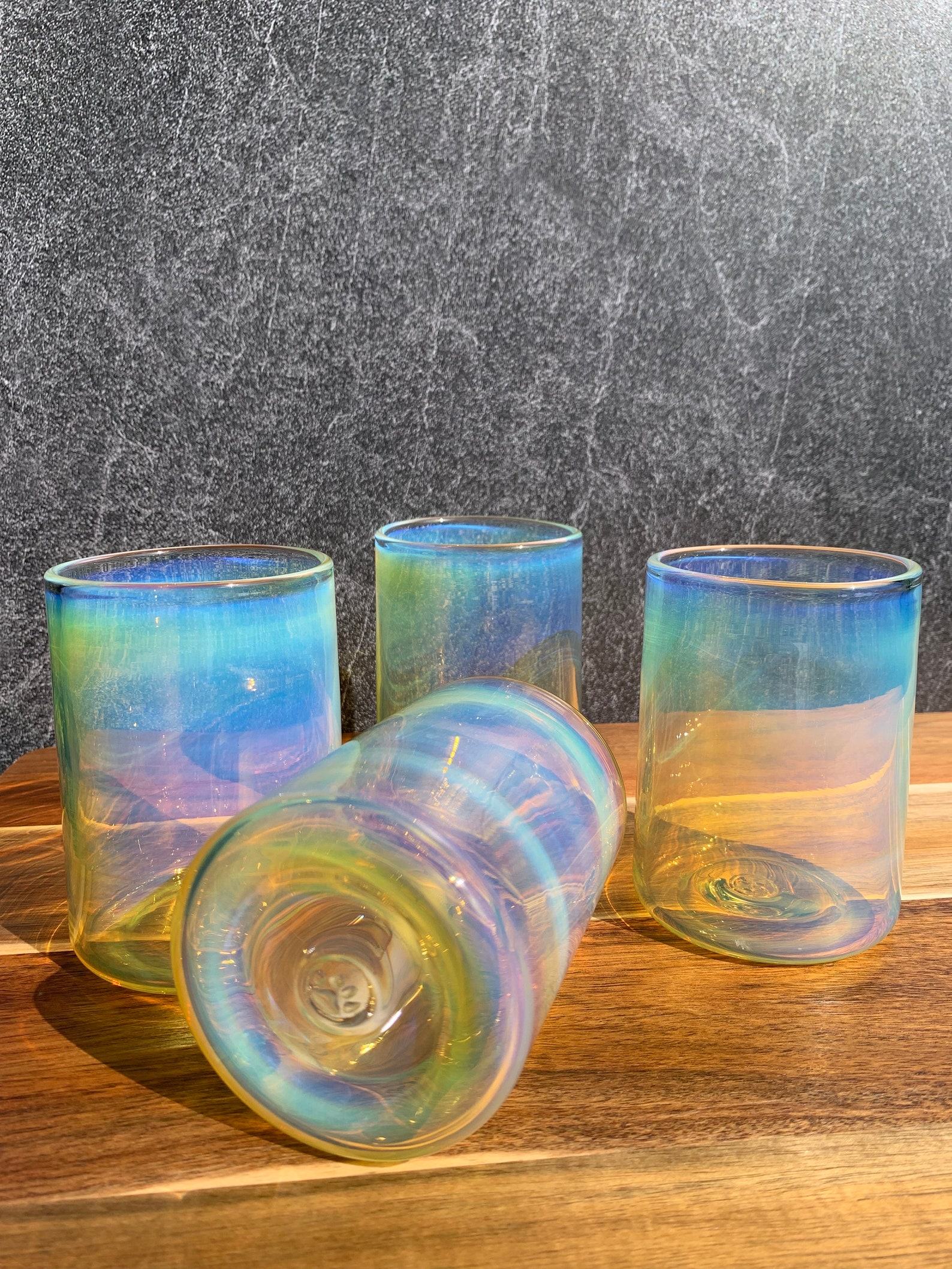 Mesmerizing Color-Shifting Glass Handblown Iridescent Tumbler for Enchanting Beverages - Image 5