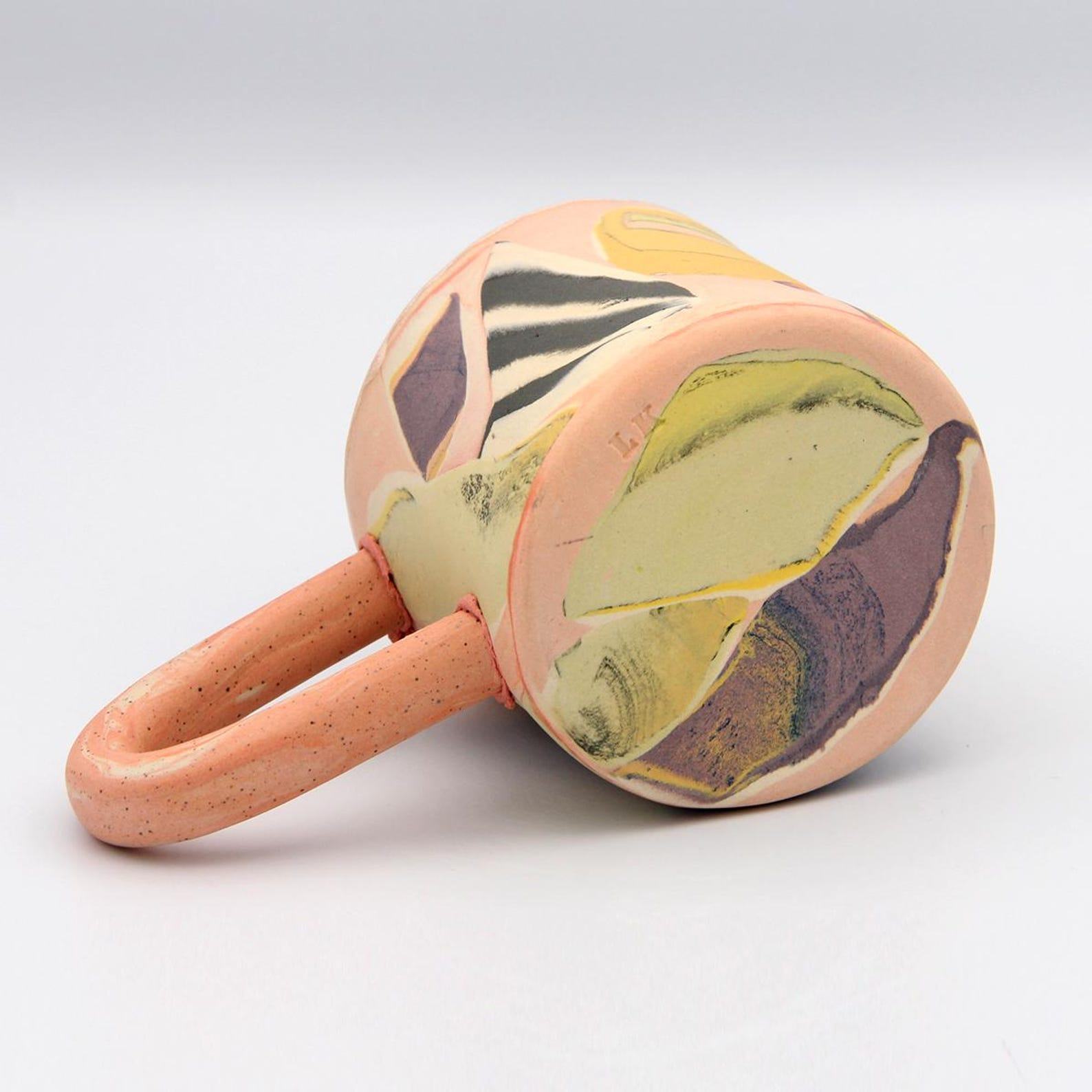 Mesmerizing Marbled Nerikomi Mug A Kaleidoscope of Colors in Ceramic