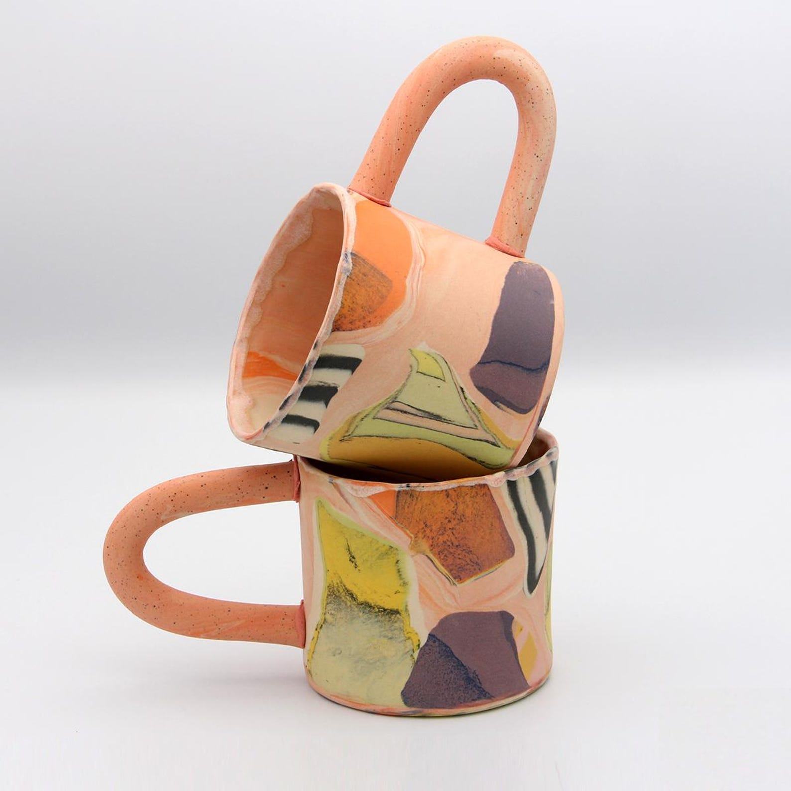 Mesmerizing Marbled Nerikomi Mug A Kaleidoscope of Colors in Ceramic