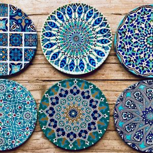 Mesmerizing Mediterranean Coasters A Set of 6 for Enchanting Home Decor and Thoughtful Iteming