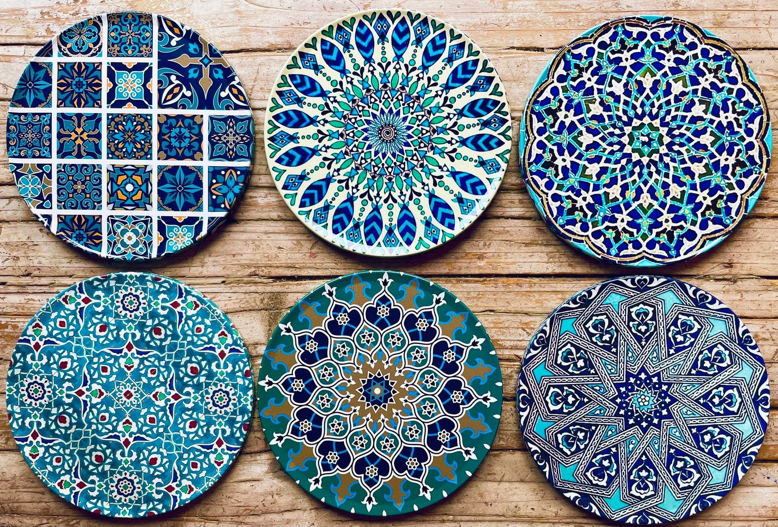 Mesmerizing Mediterranean Coasters A Set of 6 for Enchanting Home Decor and Thoughtful Iteming - Image 4