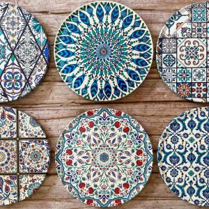 Mesmerizing Mediterranean Coasters A Set of 6 for Enchanting Home Decor and Thoughtful Iteming