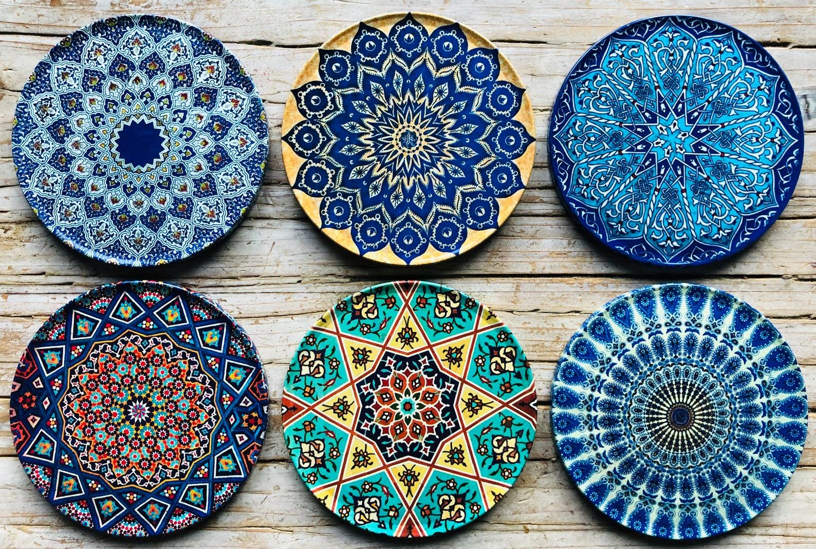Mesmerizing Mediterranean Coasters A Set of 6 for Enchanting Home Decor and Thoughtful Iteming - Image 3