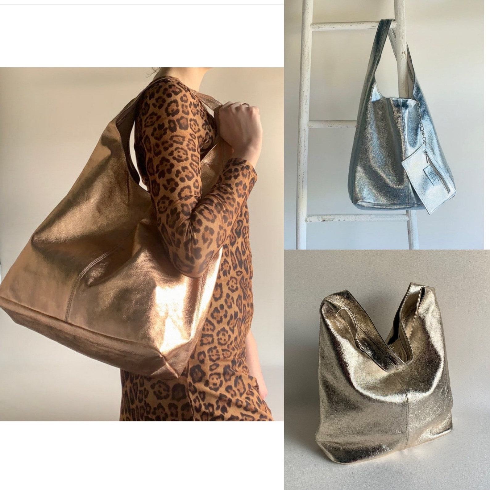 Metallic Leather Slouch Shoulder Bag A Shimmering Statement for Every Occasion