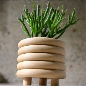 Mid-Century Modern Coiled Planter Elevate Your Indoor Oasis with Matte Sophistication