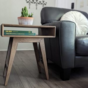 Mid Century Modern End Table – Boho Side Table for MCM Living Room –