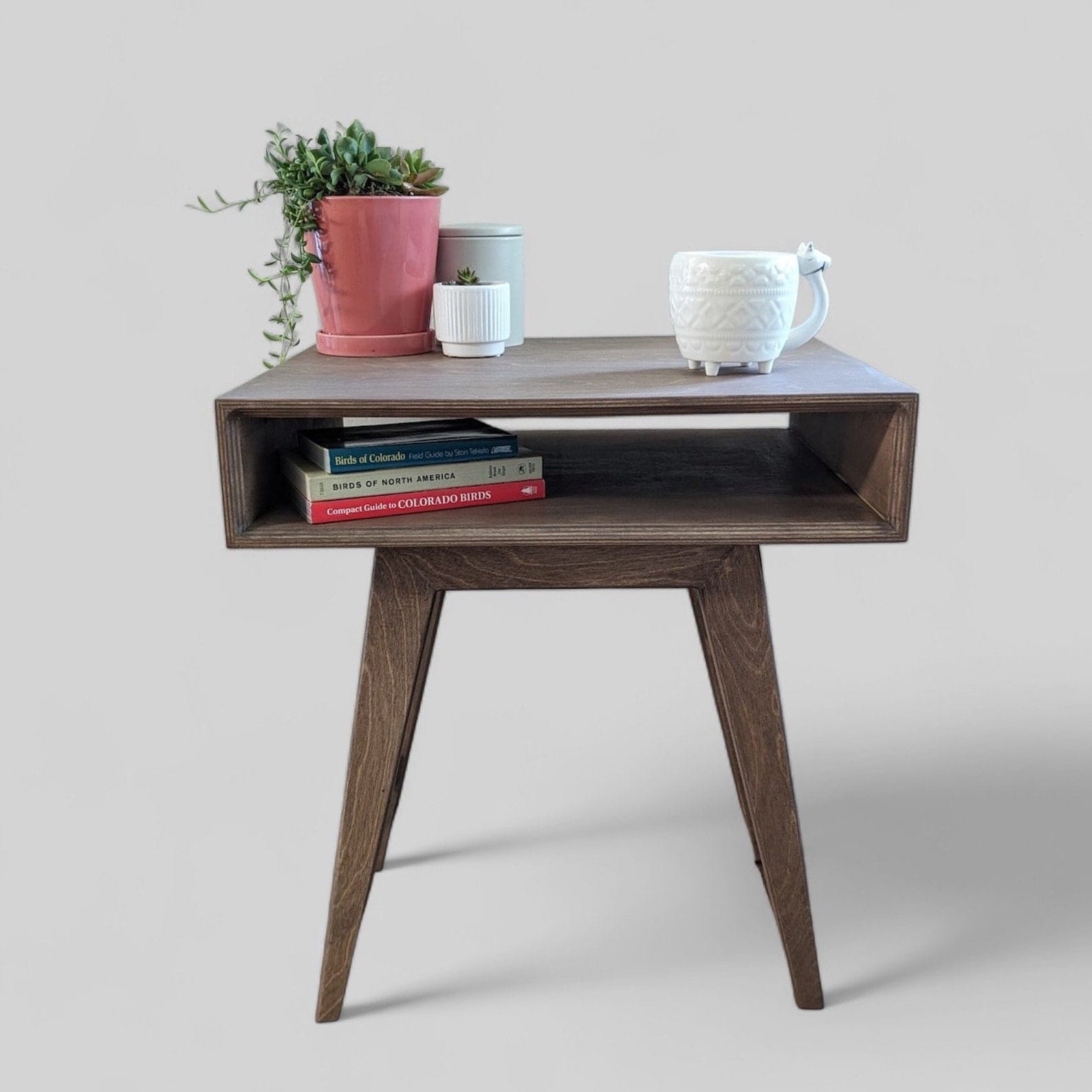 Mid-Century Modern Side Table – Boho End Table with