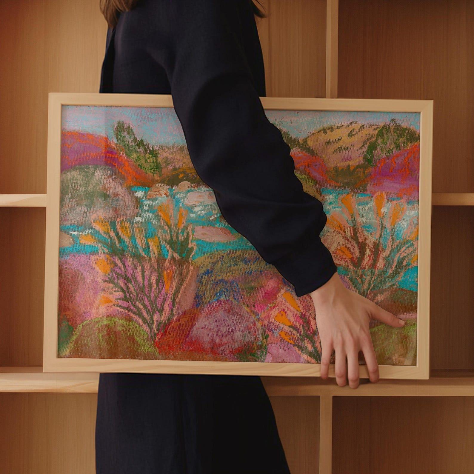 Midcentury Modern Lake Tahoe Travel Poster | Vintage Retro Forest Wall Art | Western Home Decor