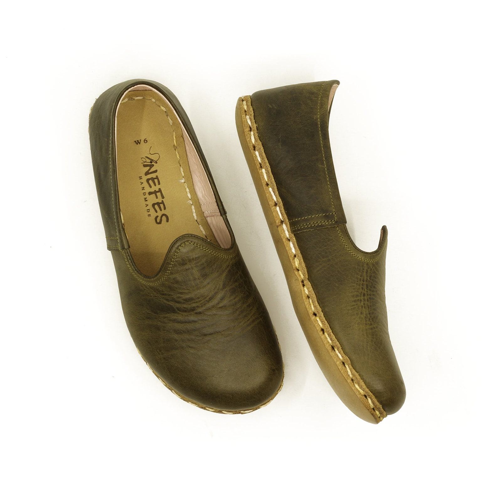 Military Green Barefoot Loafers for Men  Turkish-Inspired Comfort & Style