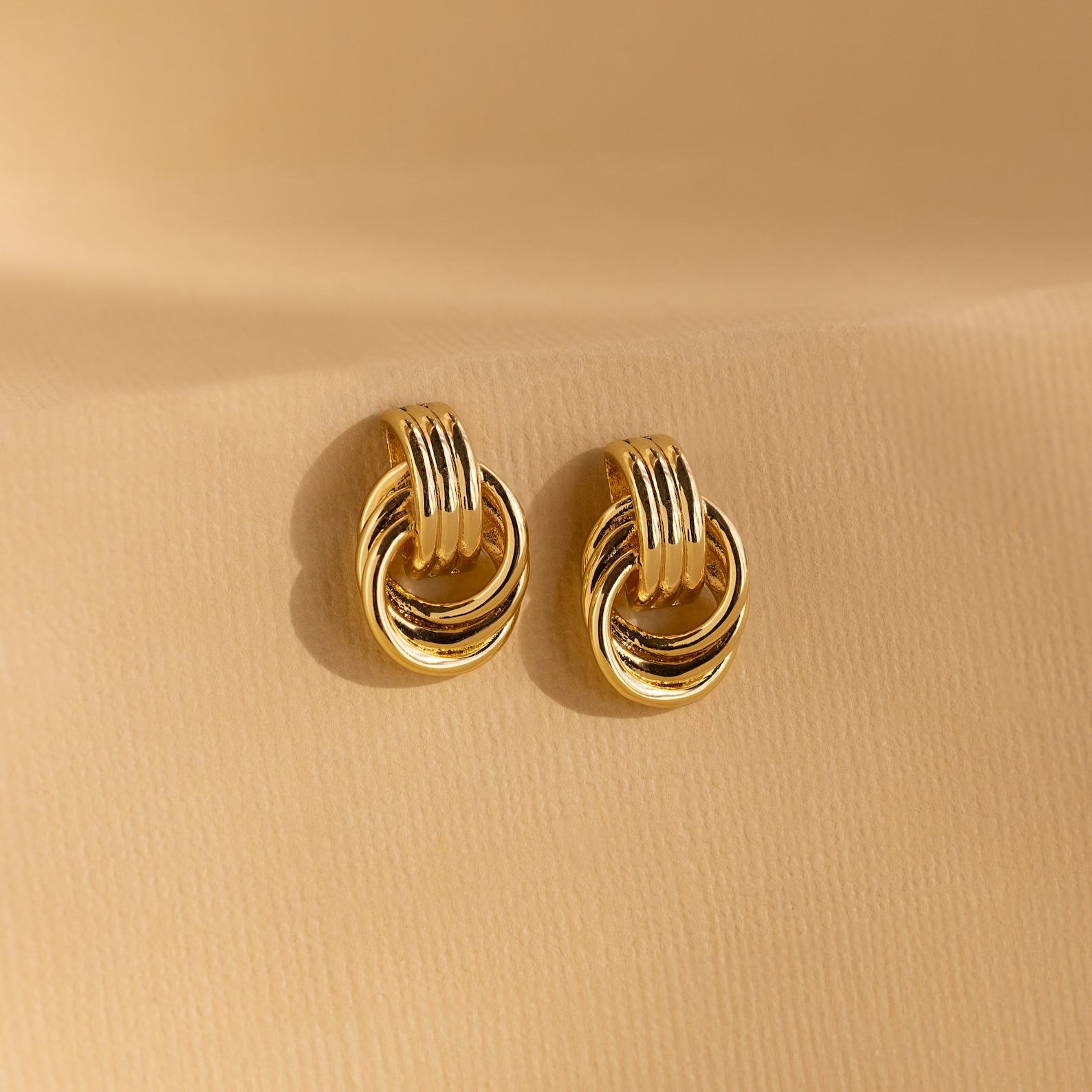 Mini Double Knot Hoop Earrings Timeless Gold Jewelry for the Modern Woman
