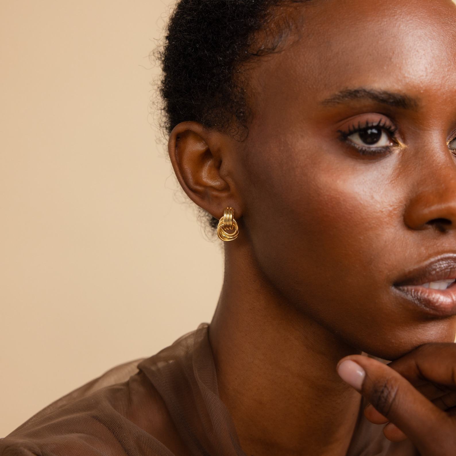 Mini Double Knot Hoop Earrings Timeless Gold Jewelry for the Modern Woman