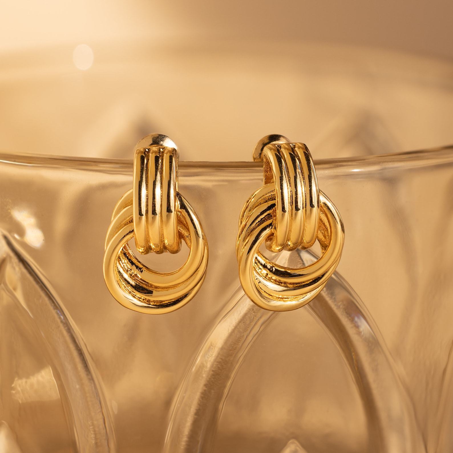 Mini Double Knot Hoop Earrings Timeless Gold Jewelry for the Modern Woman