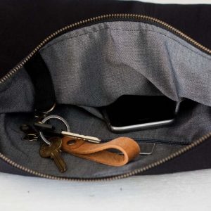 Mini Kallia The Perfect Everyday Bag for Women – Black Canvas Hobo Purse