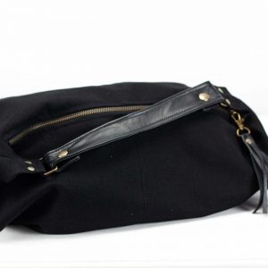 Mini Kallia The Perfect Everyday Bag for Women – Black Canvas Hobo Purse