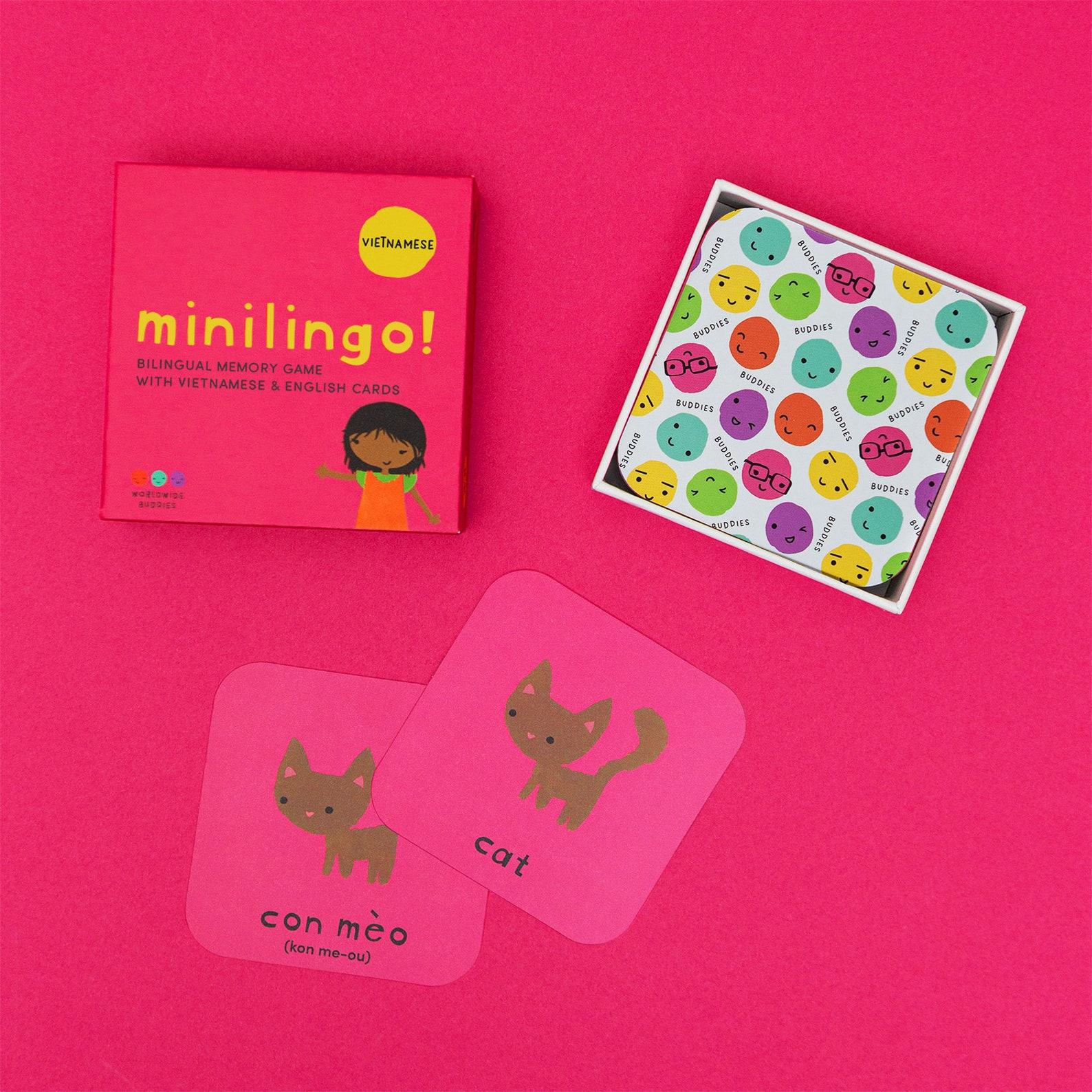Minilingo Bilingual Flashcards for Vietnamese and English Learning | Montessori-Inspired Memory Game for Kids