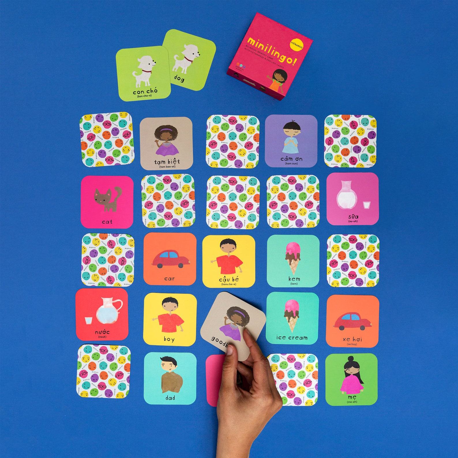 Minilingo Bilingual Flashcards for Vietnamese and English Learning | Montessori-Inspired Memory Game for Kids