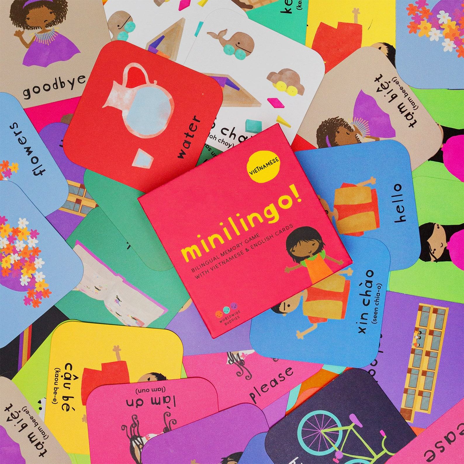 Minilingo Bilingual Flashcards for Vietnamese and English Learning | Montessori-Inspired Memory Game for Kids