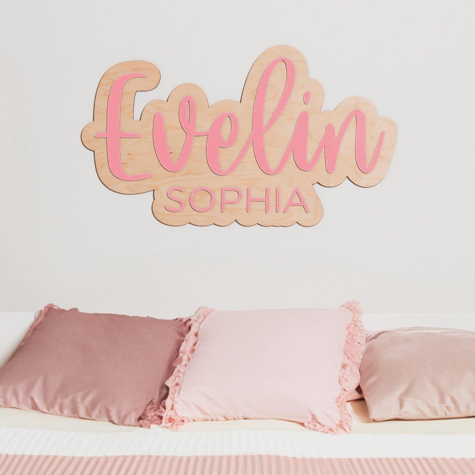 Minimalist Baby Name Sign – Custom Wood Nursery Decor | Boho Baby Shower Present