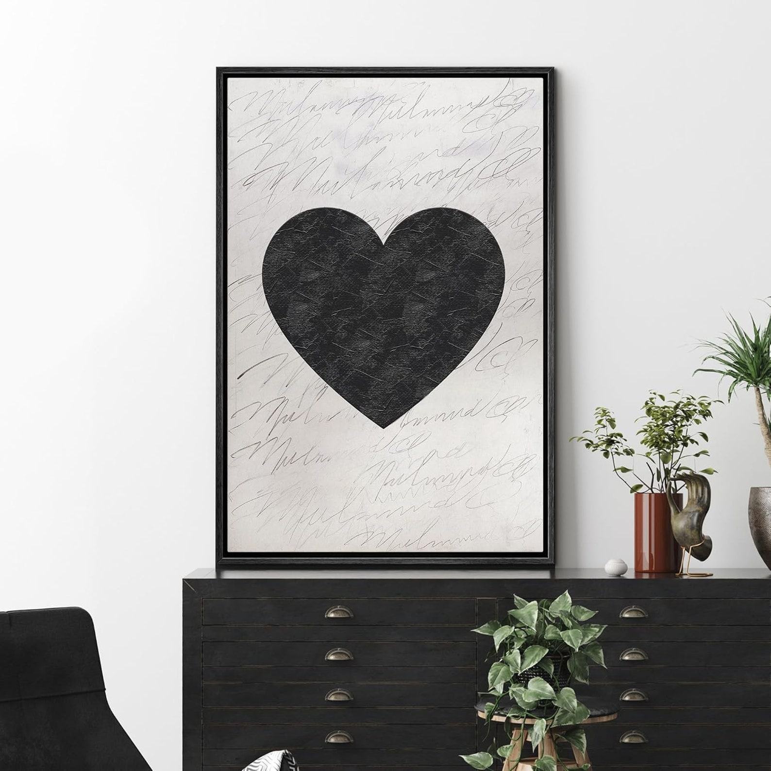 Minimalist Heart Canvas Wall Art A Touch of Love for Your Modern Nursery