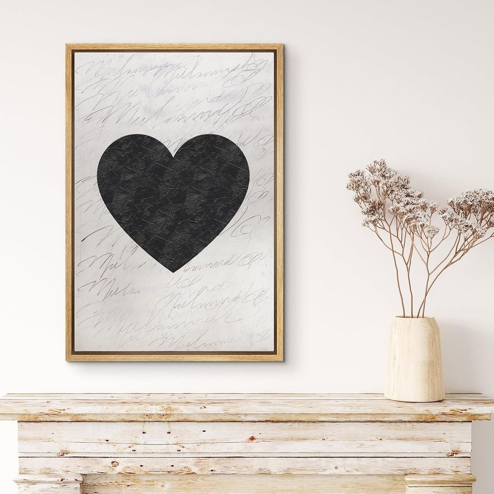 Minimalist Heart Canvas Wall Art A Touch of Love for Your Modern Nursery