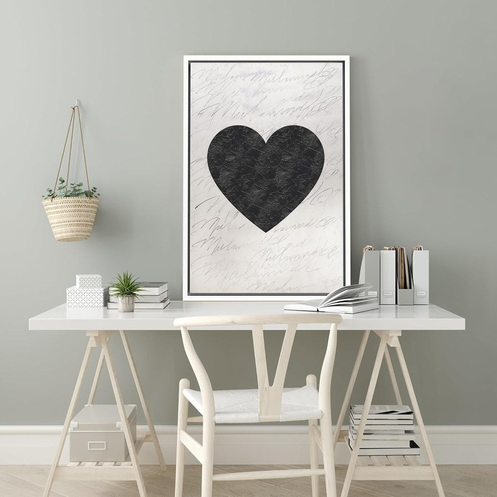 Minimalist Heart Canvas Wall Art A Touch of Love for Your Modern Nursery