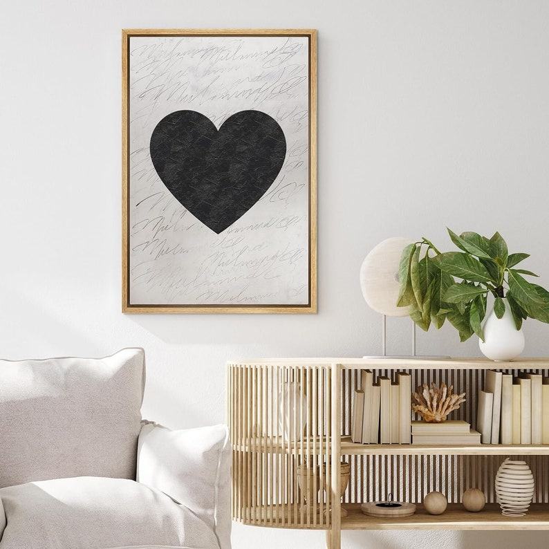 Minimalist Heart Canvas Wall Art A Touch of Love for Your Modern Nursery