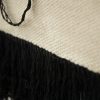 Minimalist Macrame Wall Hanging  Handwoven Wool Tapestry with Black Fringe – Modern Boho Home Decor