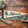 Minnesota Felt Pennant Vintage North Star State Banner with Norway Pine and Star Flag