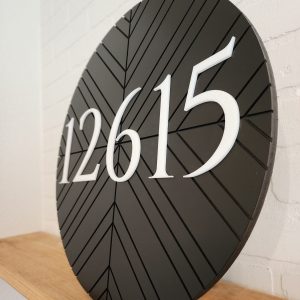 Modern Geometric Round Address Sign Elevate Your Home’s Curb Appeal with Style