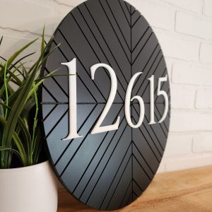 Modern Geometric Round Address Sign Elevate Your Home’s Curb Appeal with Style