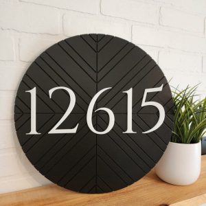 Modern Geometric Round Address Sign Elevate Your Home’s Curb Appeal with Style