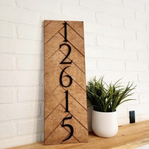 Modern Herringbone Address Sign Elevate Your Home’s Curb Appeal with Style
