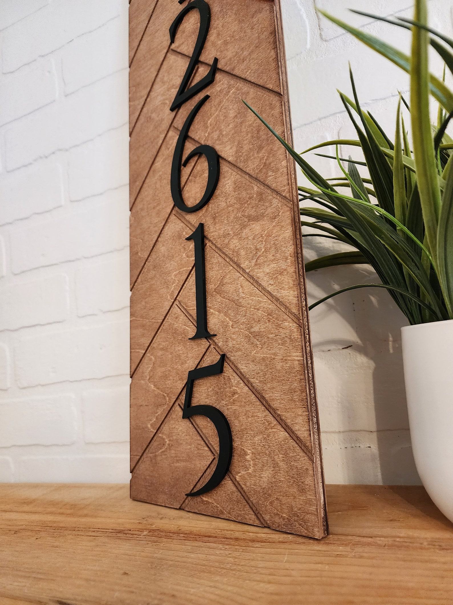 Modern Herringbone Address Sign Elevate Your Home’s Curb Appeal with Style - Image 2