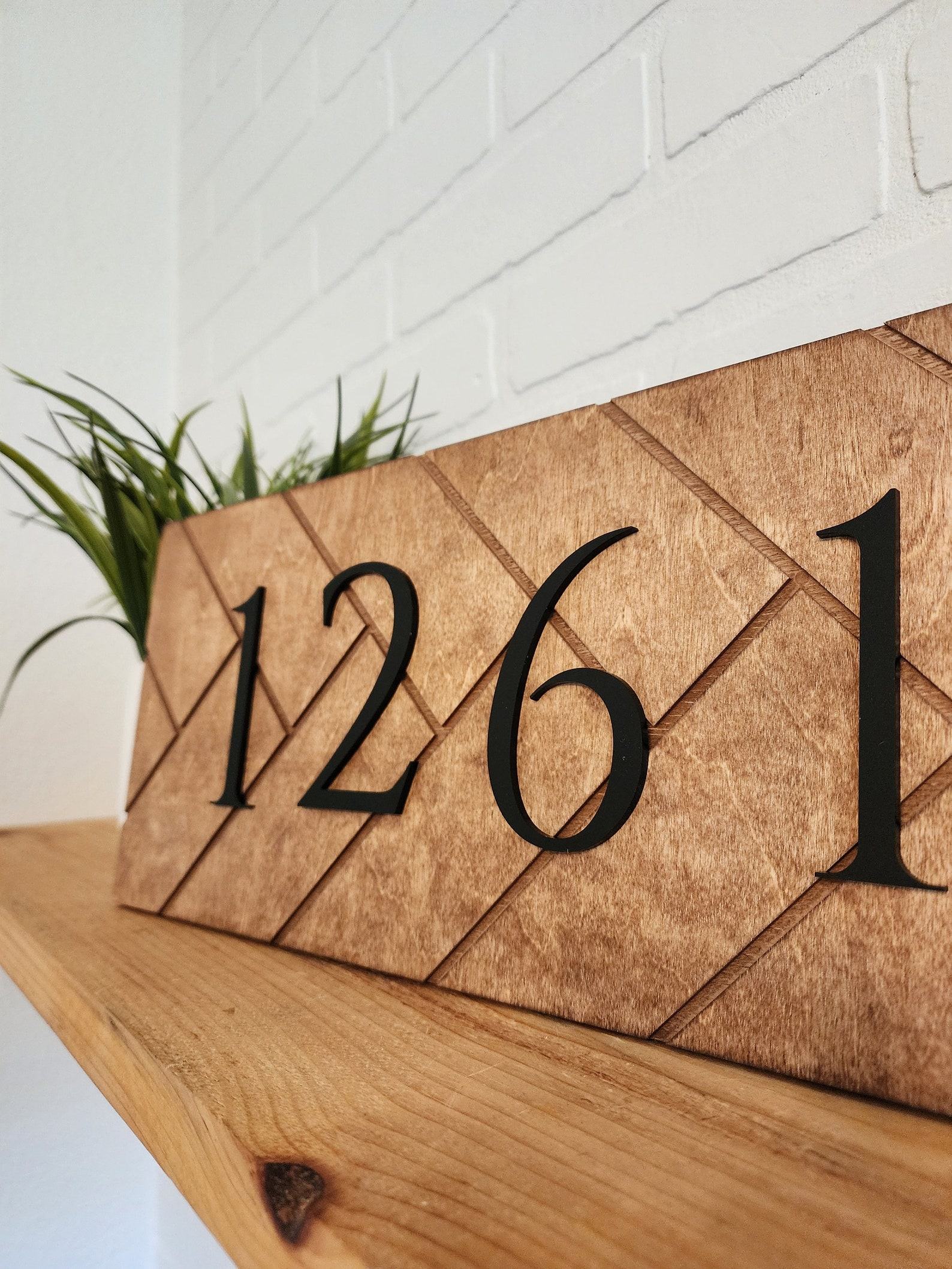 Modern Herringbone Address Sign Elevate Your Home’s Curb Appeal with Style - Image 3