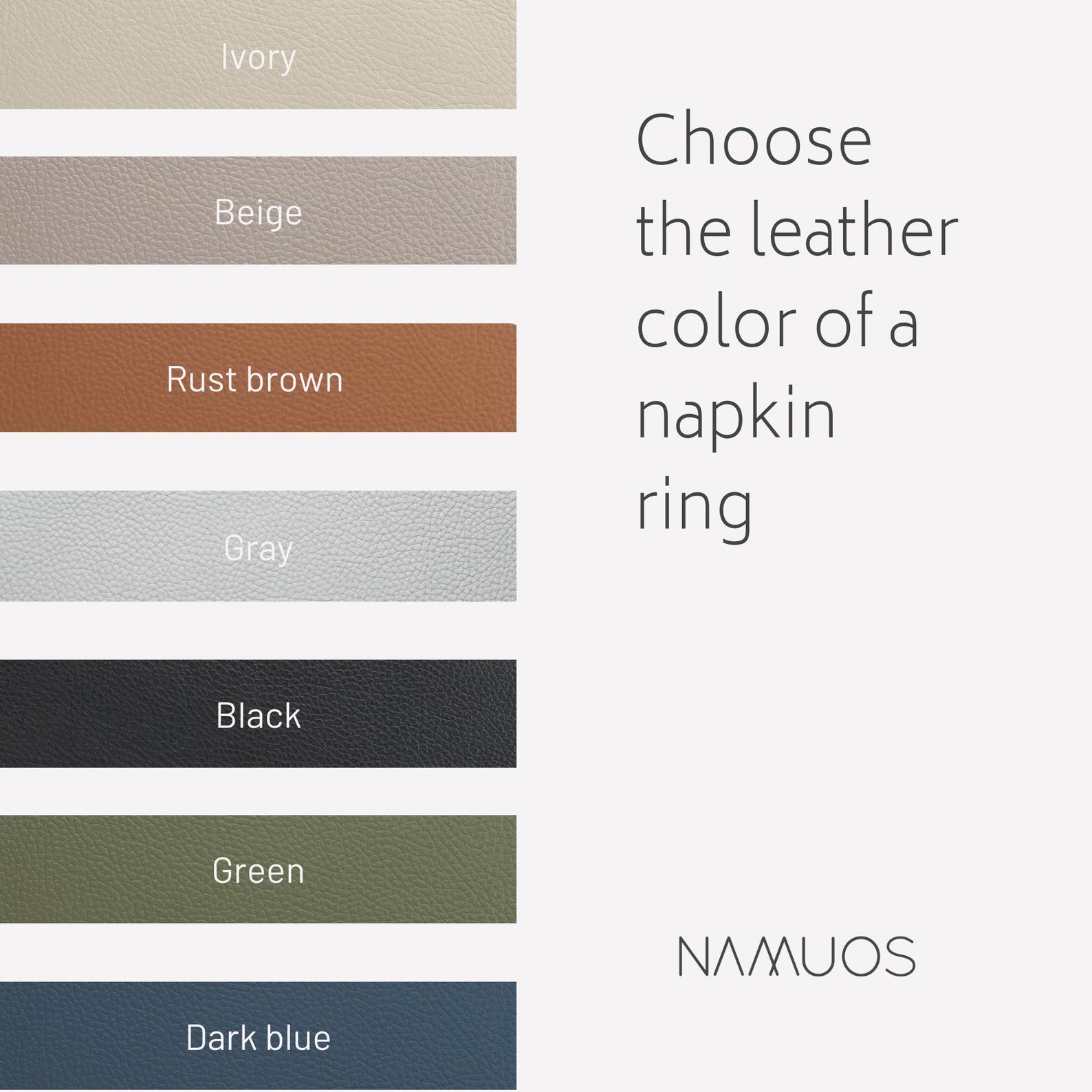 Modern Leather Napkin Rings with Brass, Steel, or Wooden Pin | Elevate Your Table Decor