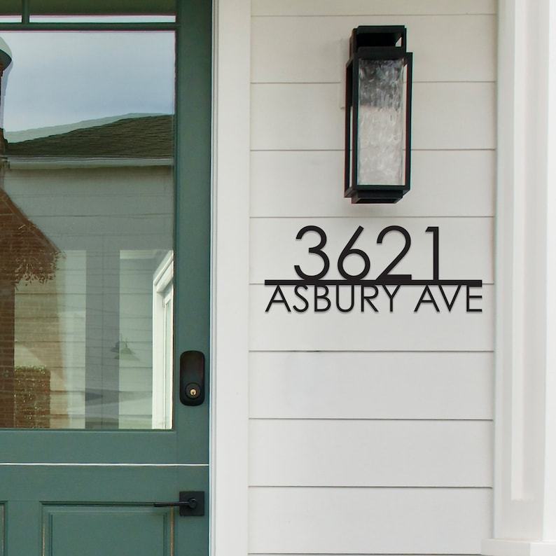 Modern Metal House Number Sign Elevate Your Curb Appeal with Custom Mid-Century Numbers